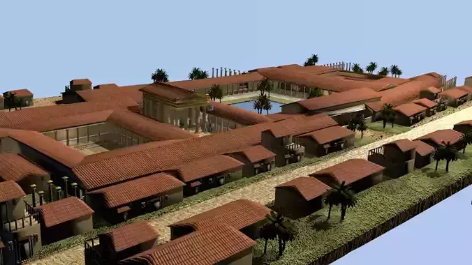 Ancient Temple area game ready tested on Unity 3D model