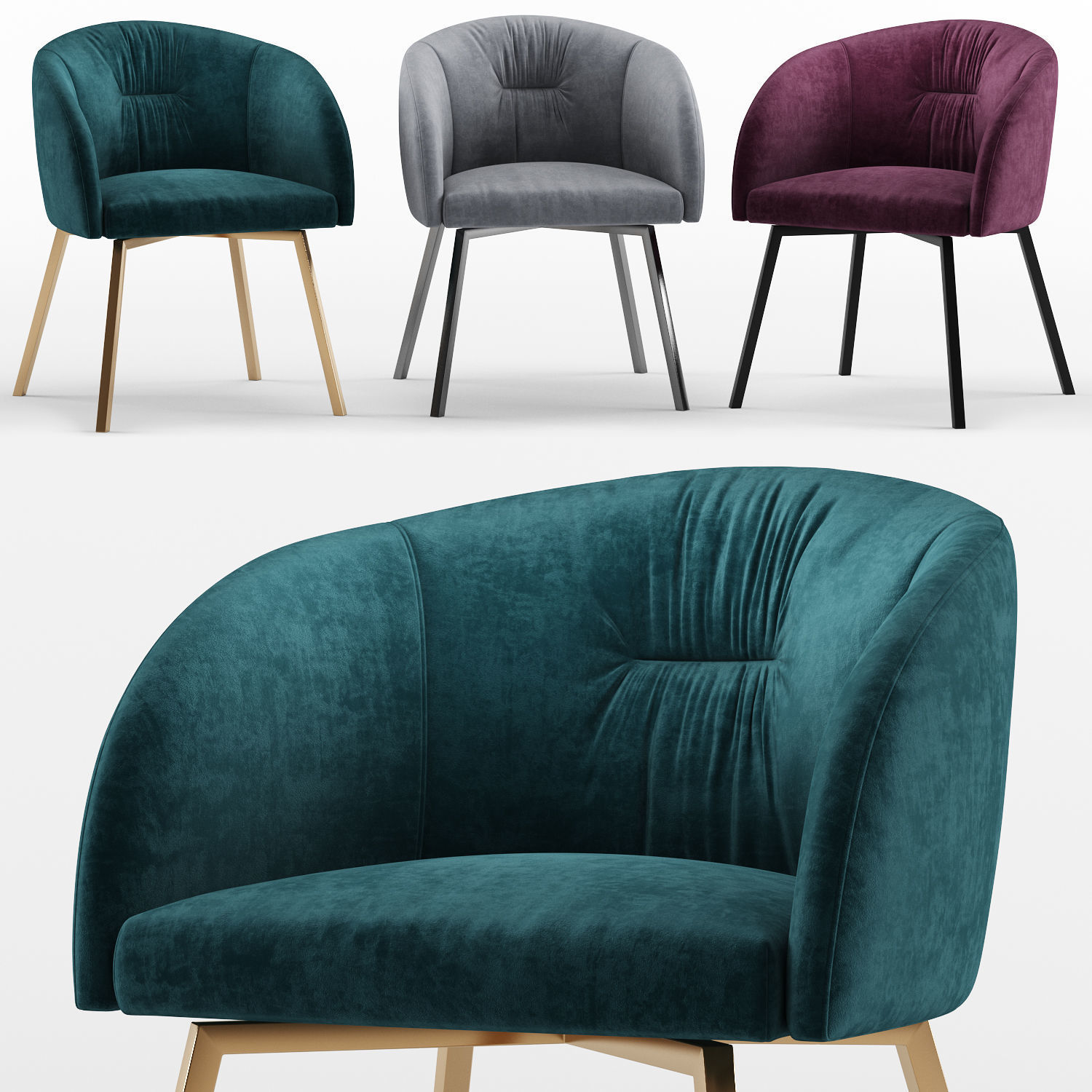 Metal chair Rosie soft calligaris connubia 3D model CGTrader