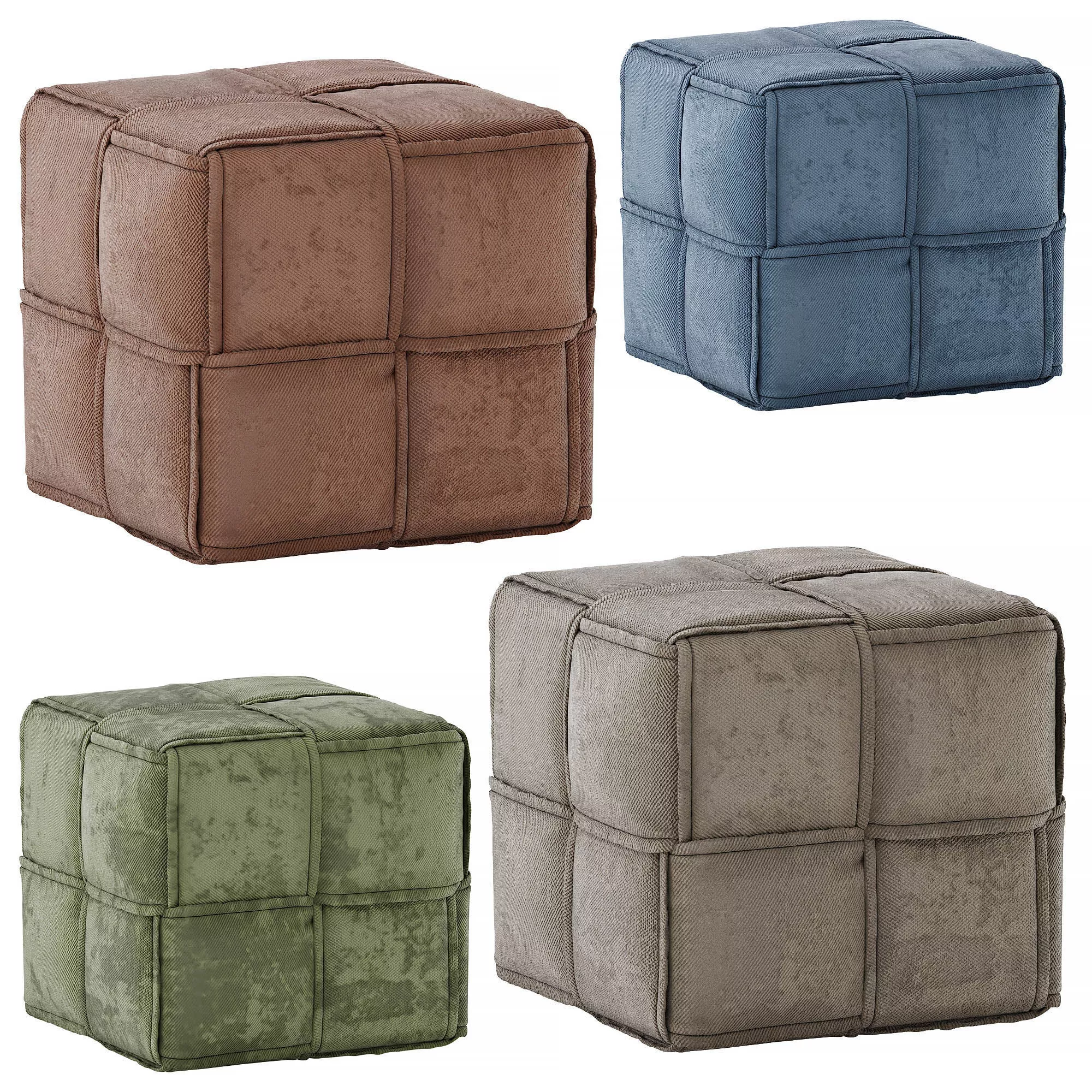 West Polyester Ottoman 3D model
