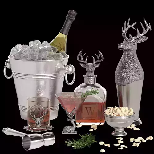 Potterybarn stag cocktail set