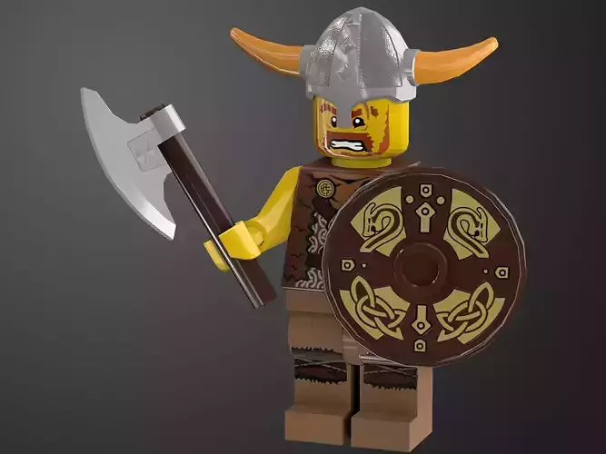 Viking Legoman Game Ready PBR Low-poly 3D model