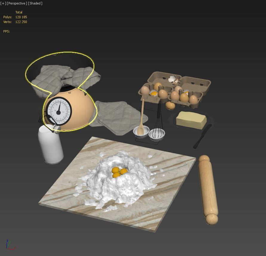 Kitchen decorative set 3D model_6