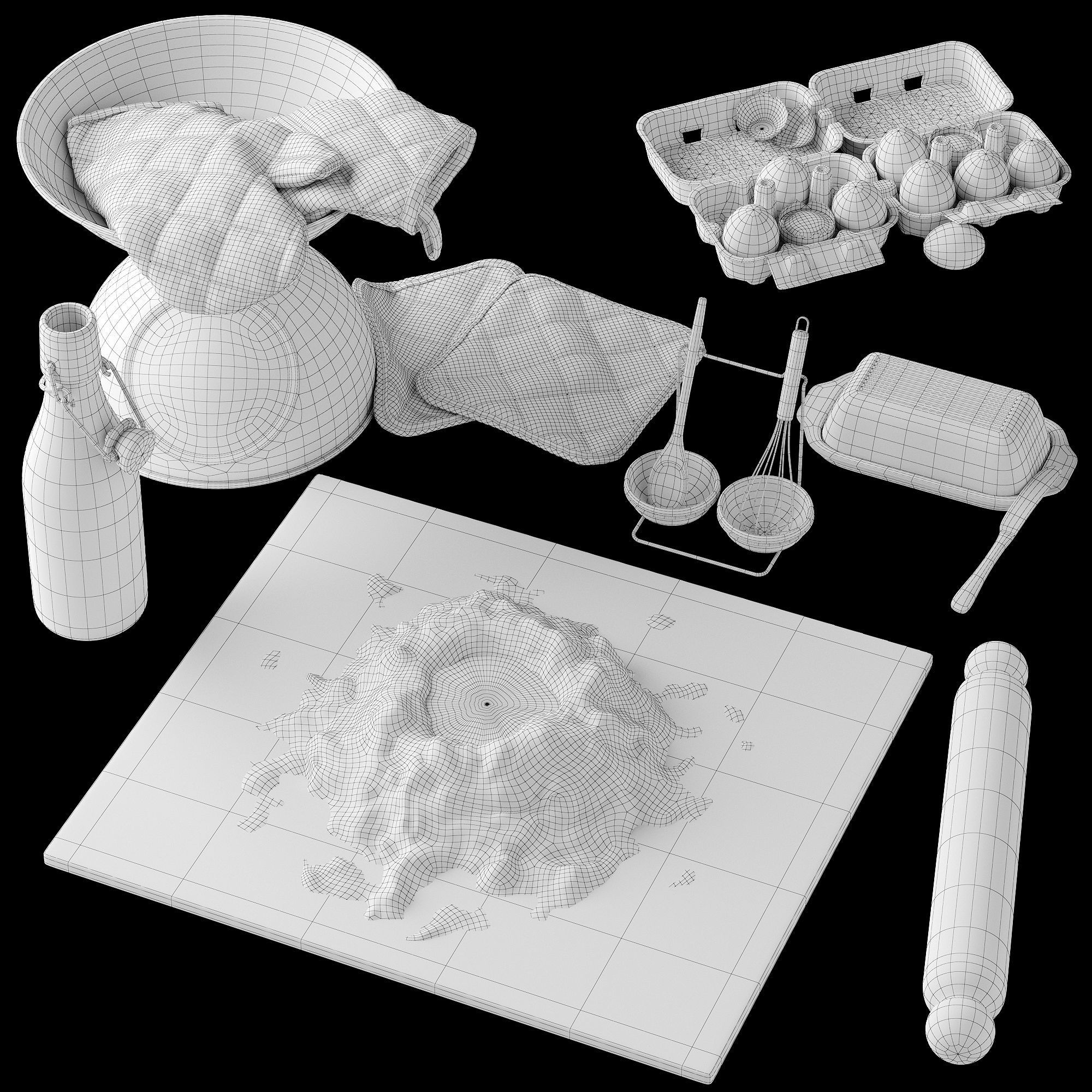 Kitchen decorative set 3D model_4