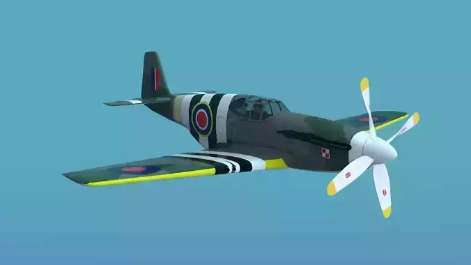 P51B Mustang wwII airplane