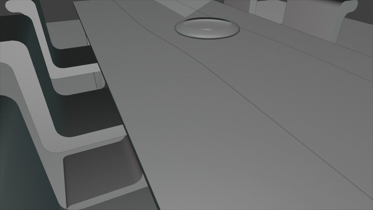 Modern Table With Chairs Low-poly 3D model_5