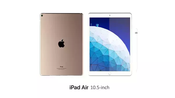 iPad Air 10 5-inch Gold 3D model