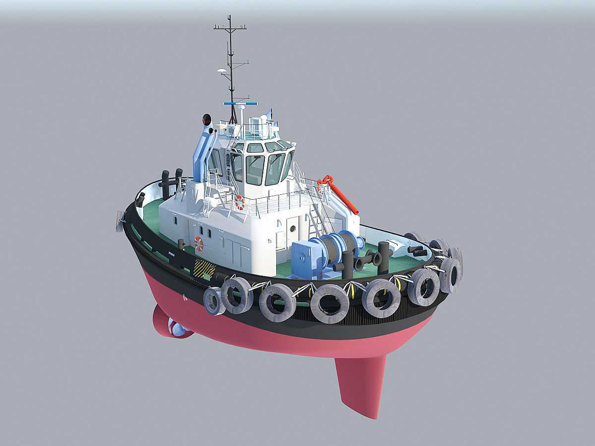 Tugboat Low-poly 3D model_1