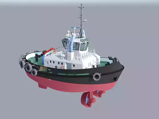Tugboat Low-poly 3D model Tugboat Low-poly 3D model