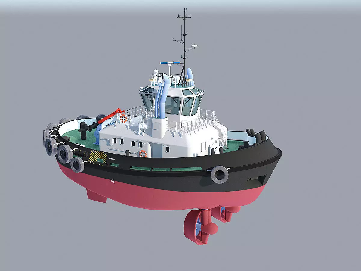 Tugboat Low-poly 3D model_0