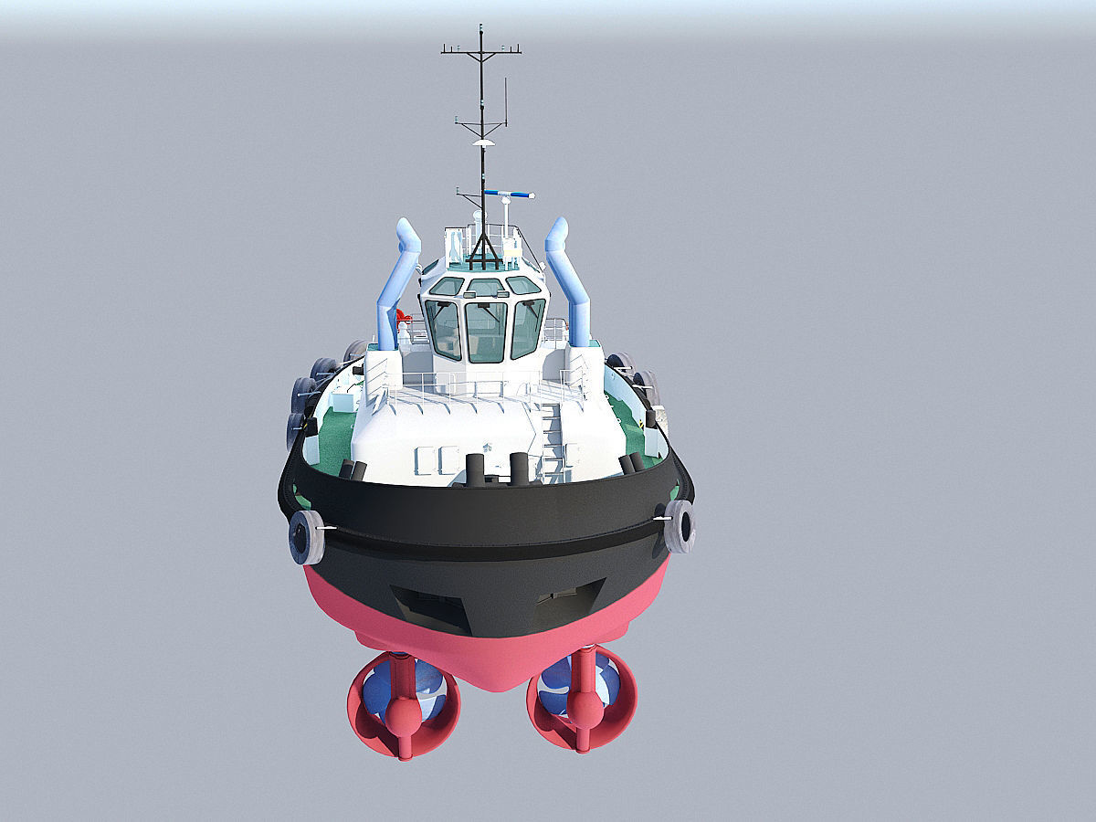 Tugboat Low-poly 3D model_2