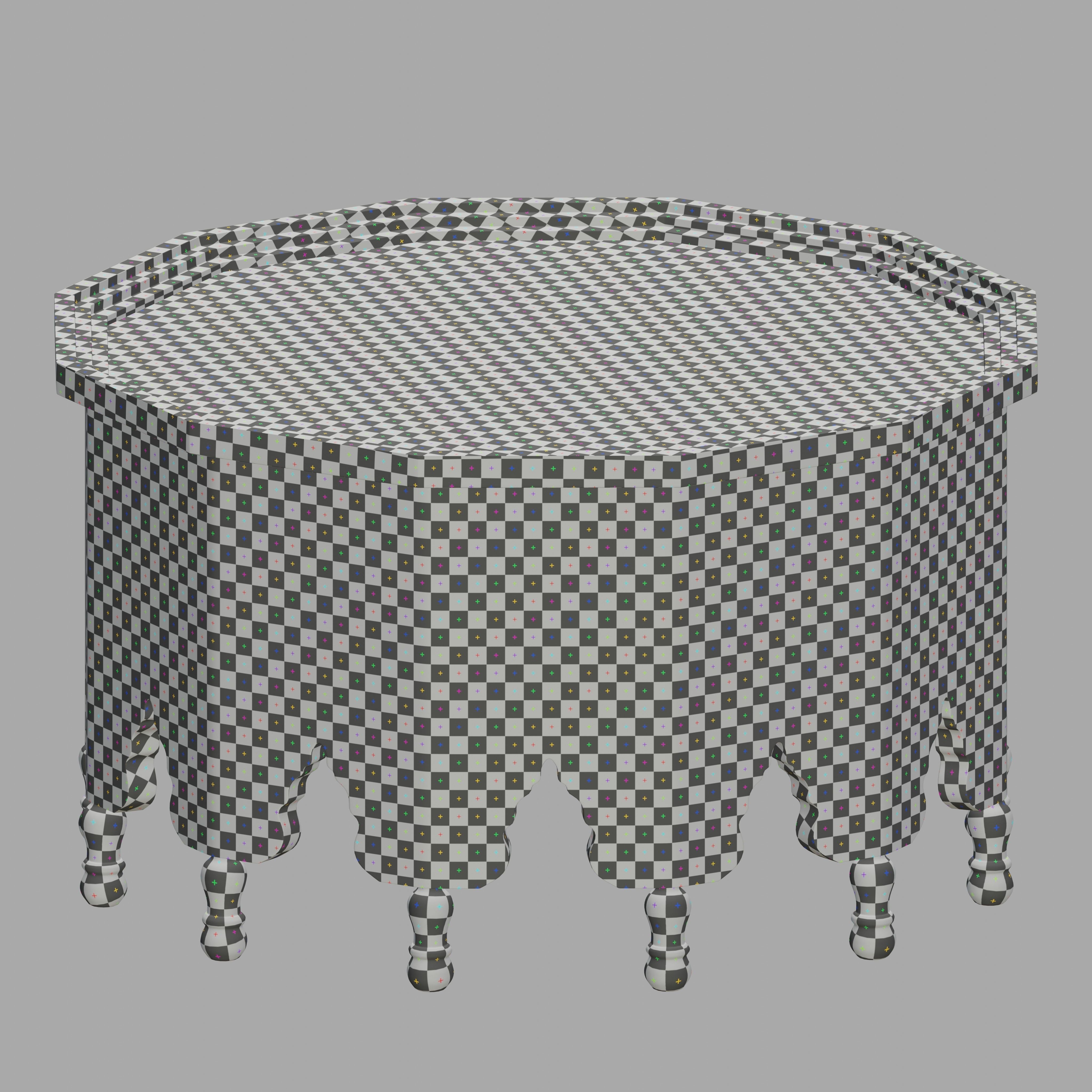 Vintage Moroccan large table 03 3D model_6