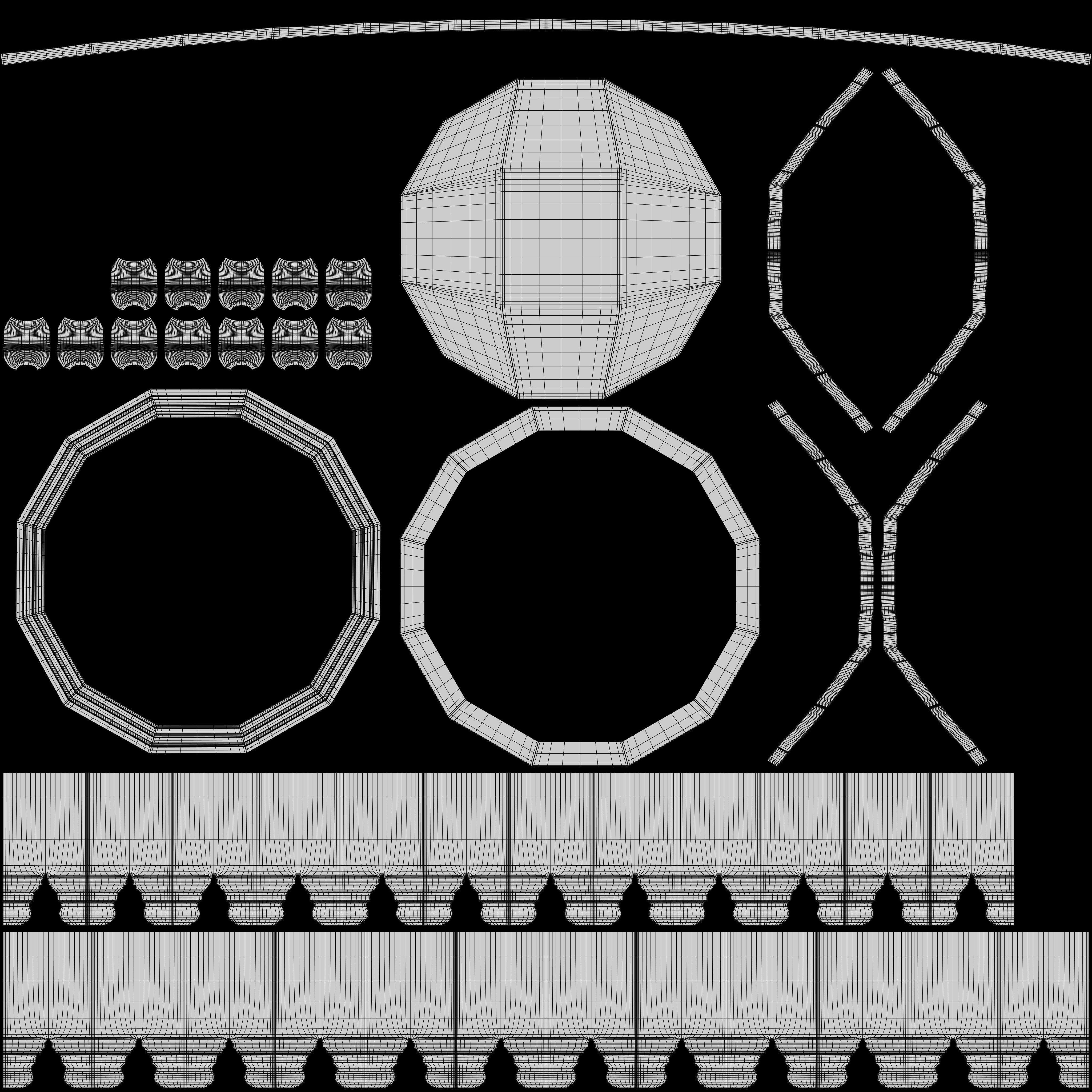 Vintage Moroccan large table 03 3D model_12