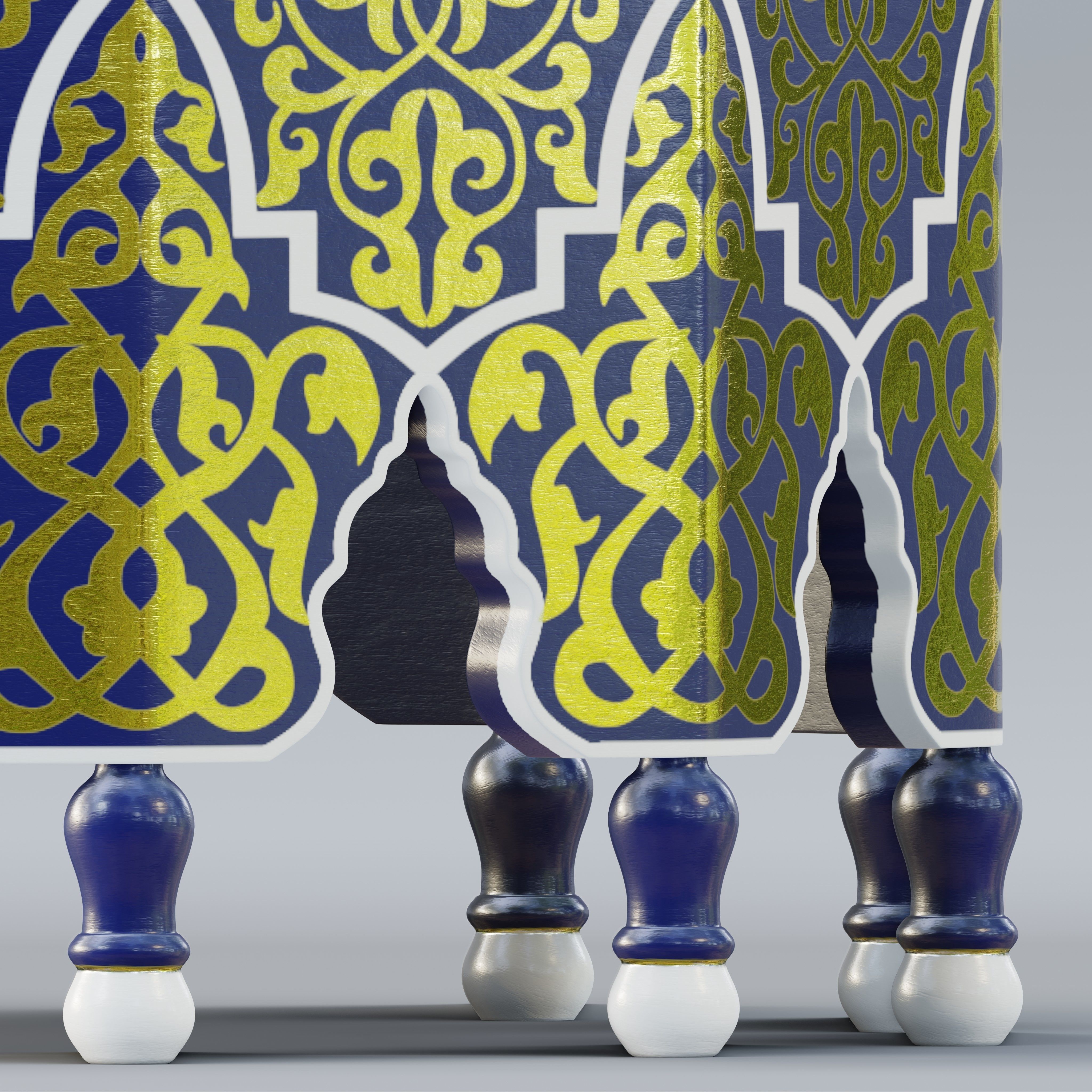 Vintage Moroccan large table 03 3D model_5