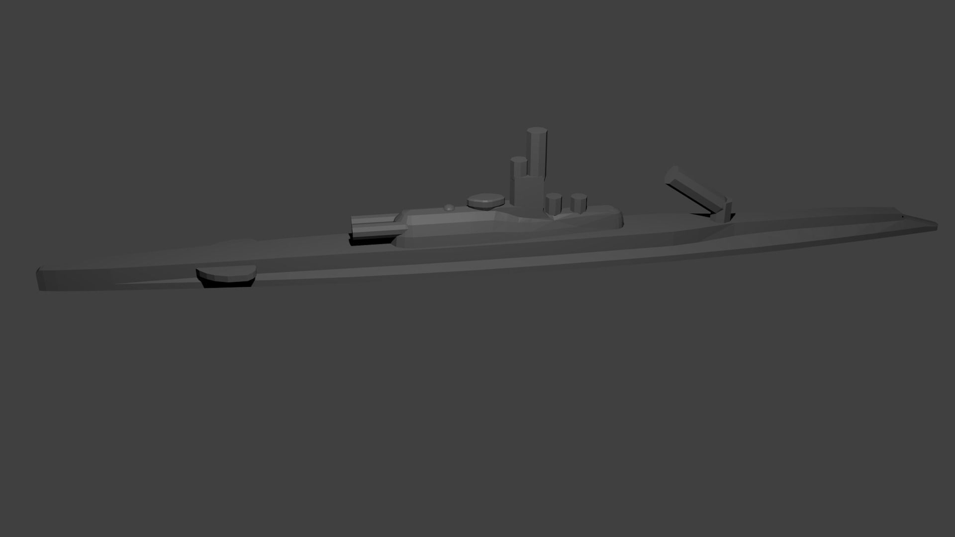 French Submarine Surcouf 3D print model_1