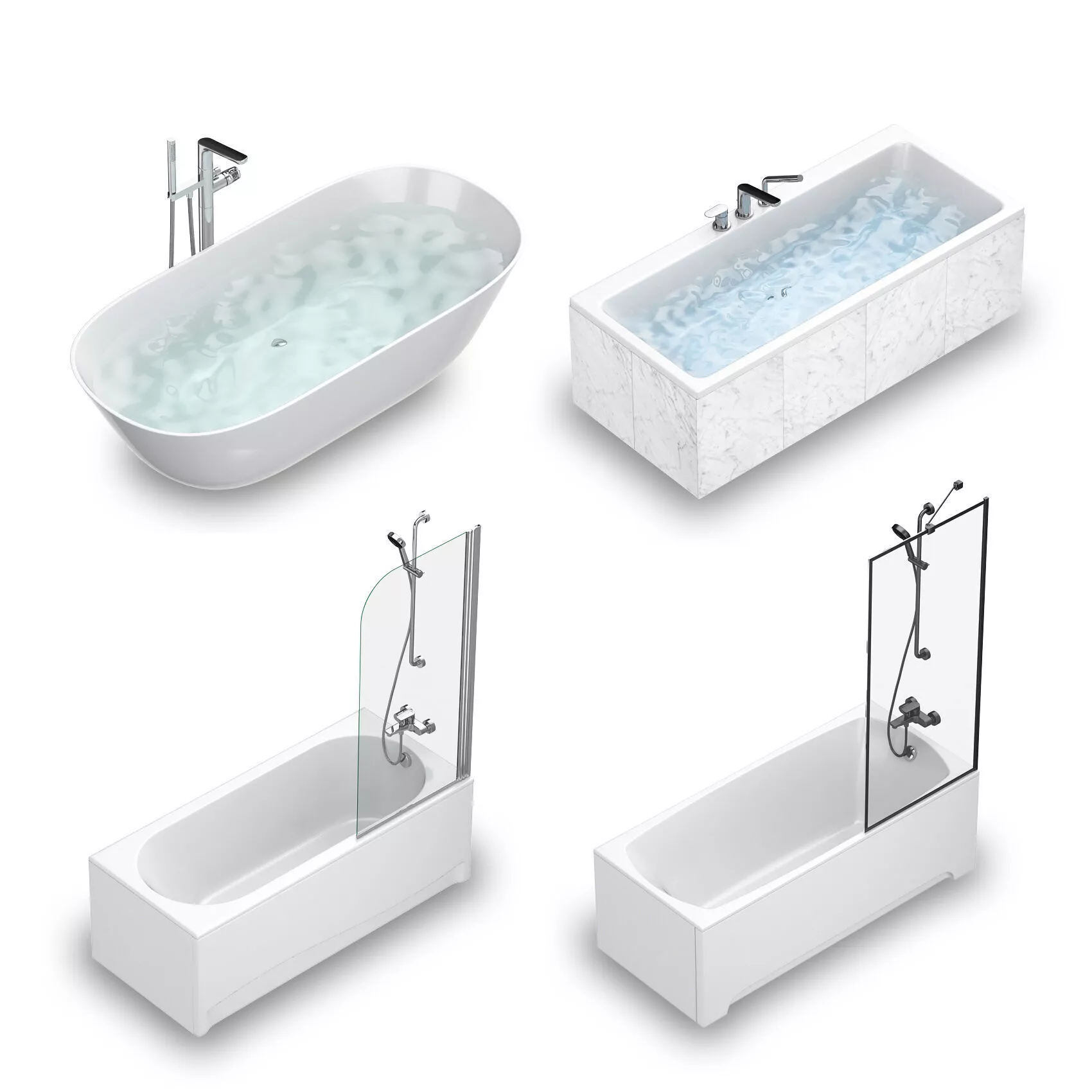 Set of baths Villeroy and Boch set 55 3D model