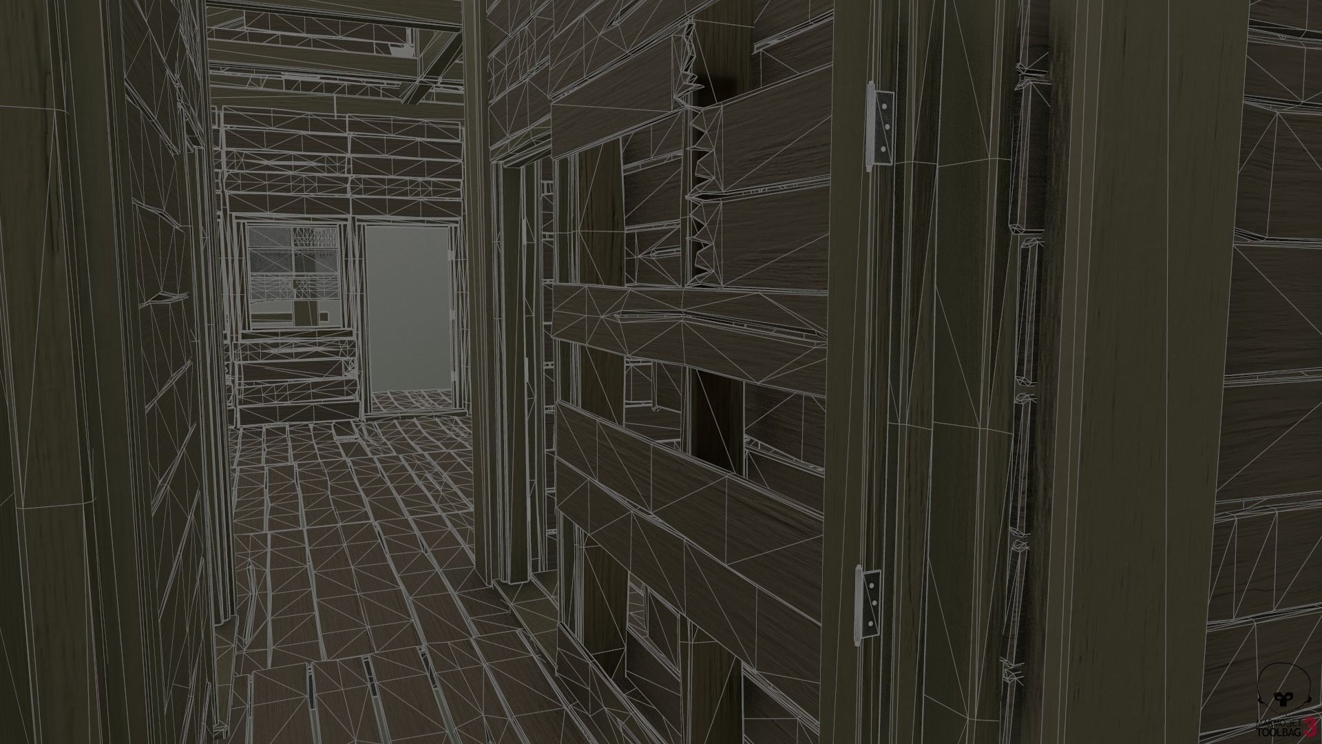 Destroyed Old House Hut - A Low-poly 3D model_30