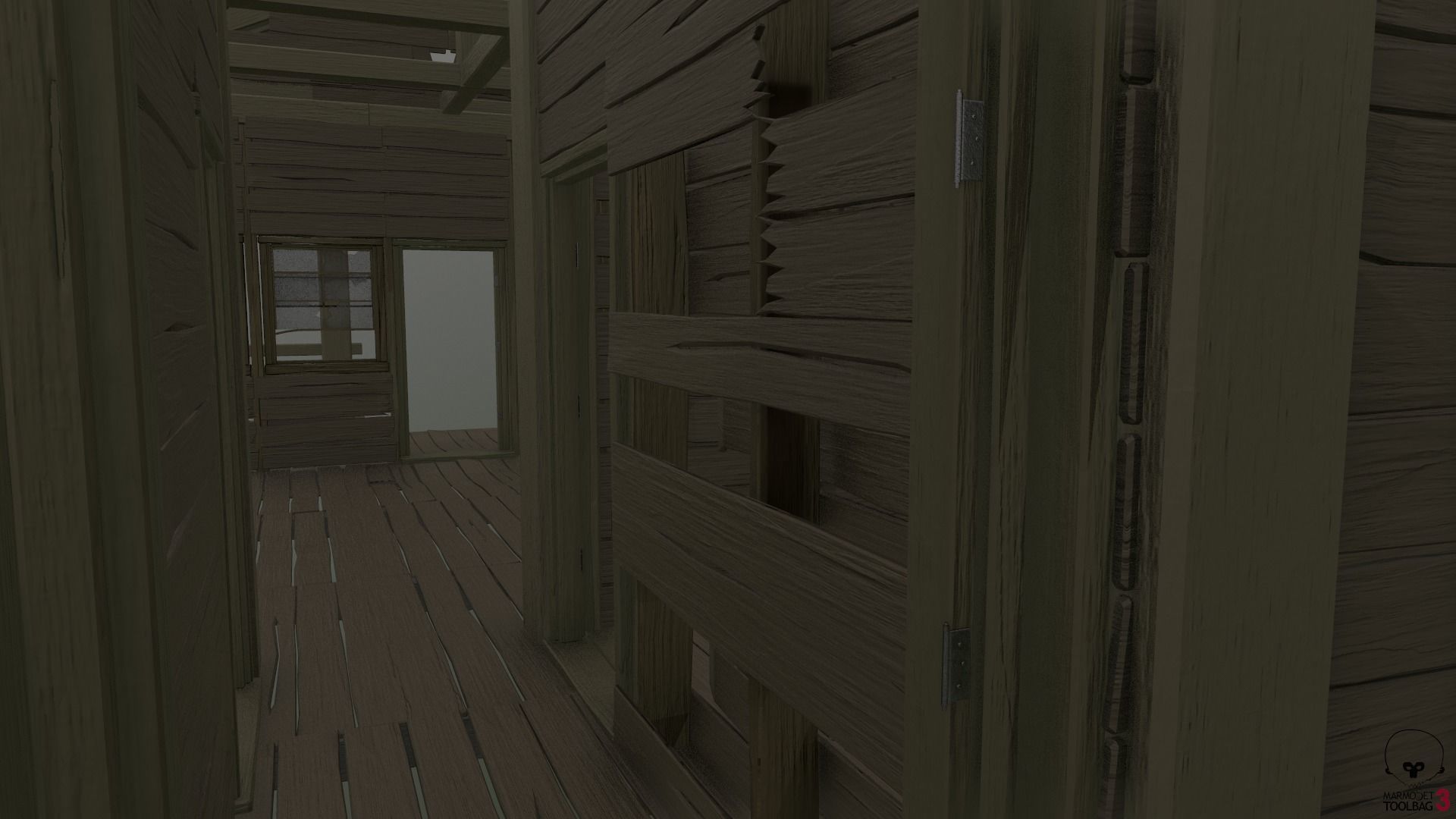 Destroyed Old House Hut - A Low-poly 3D model_29