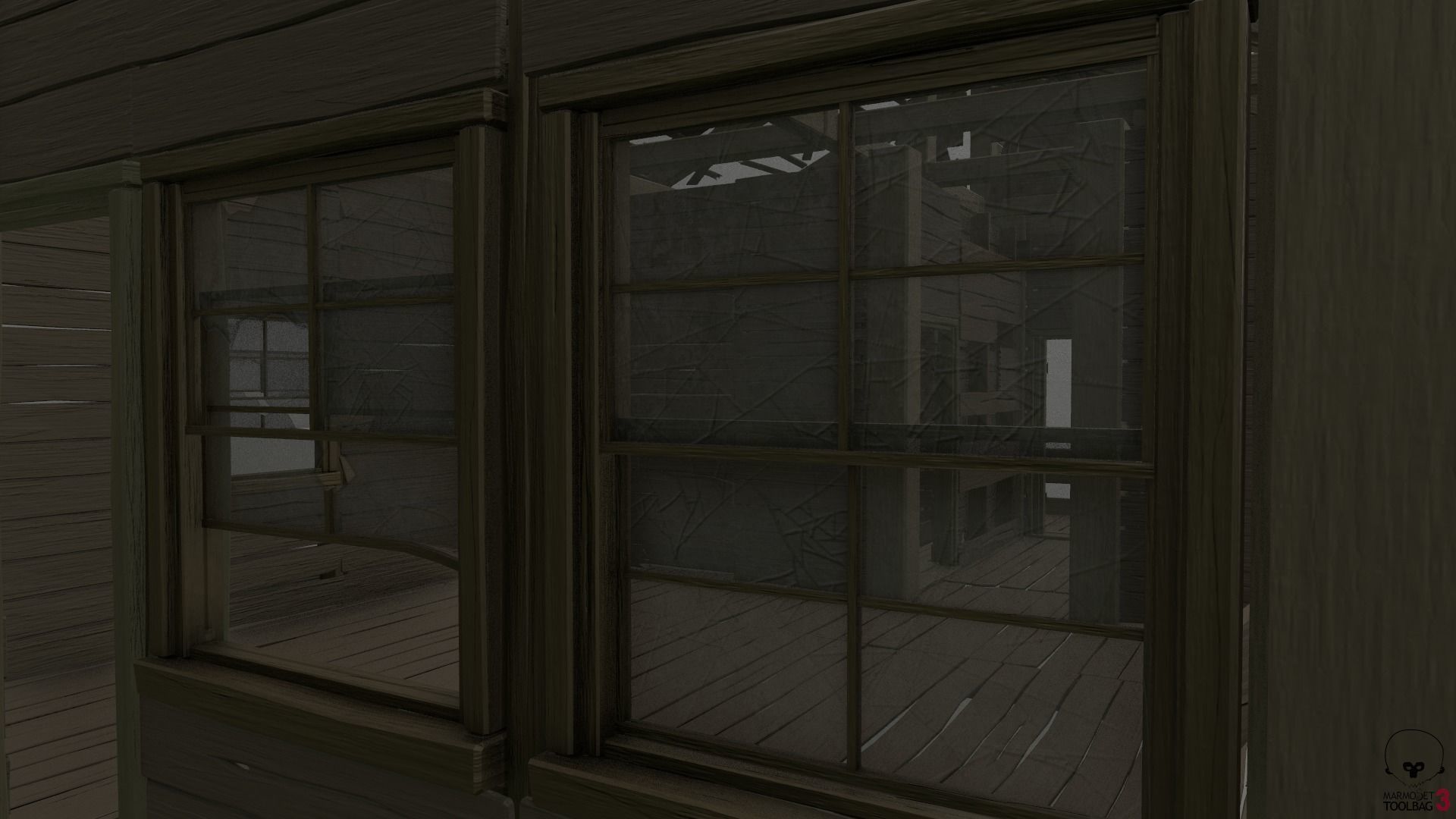 Destroyed Old House Hut - A Low-poly 3D model_22