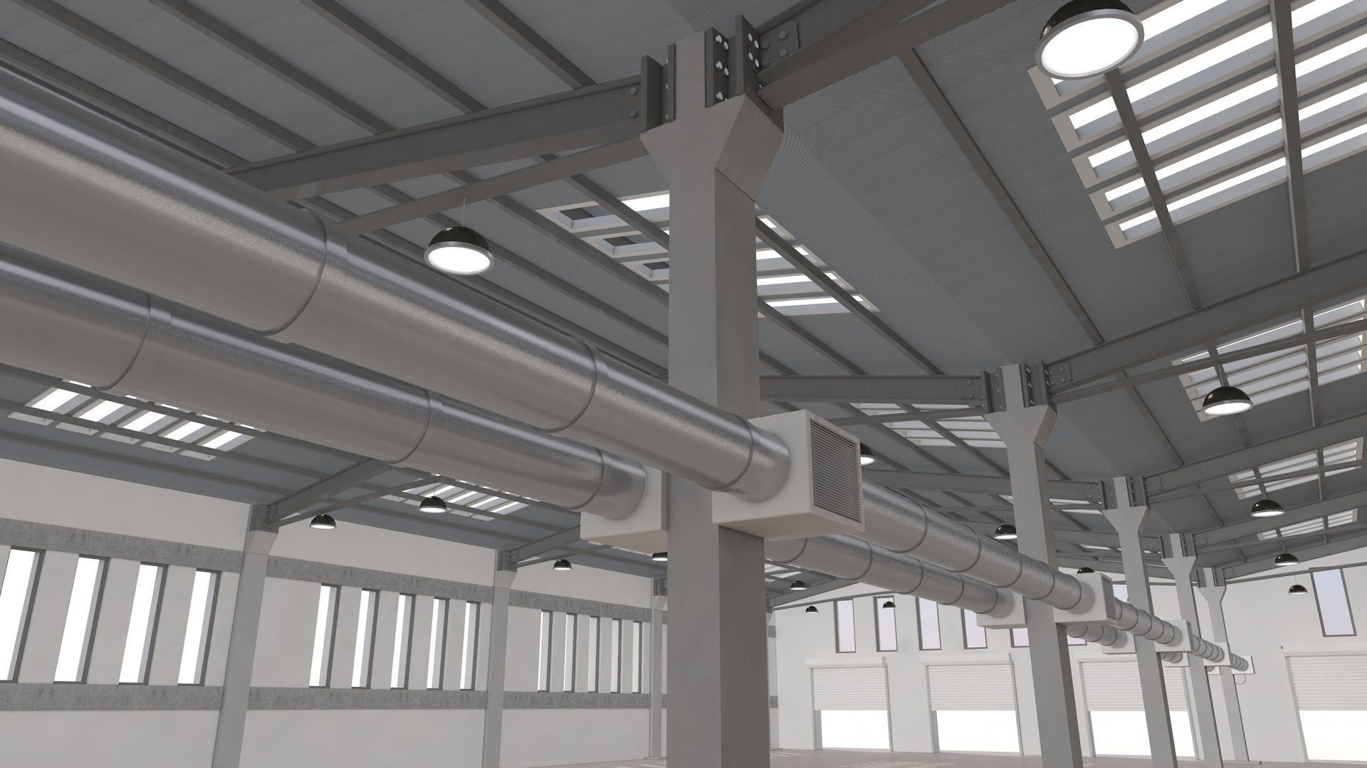 Factory Building Interior 3D model_5
