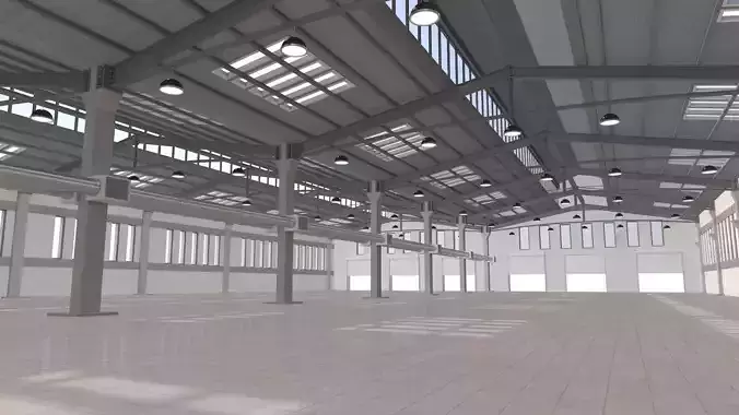 Factory Building Interior 3D model