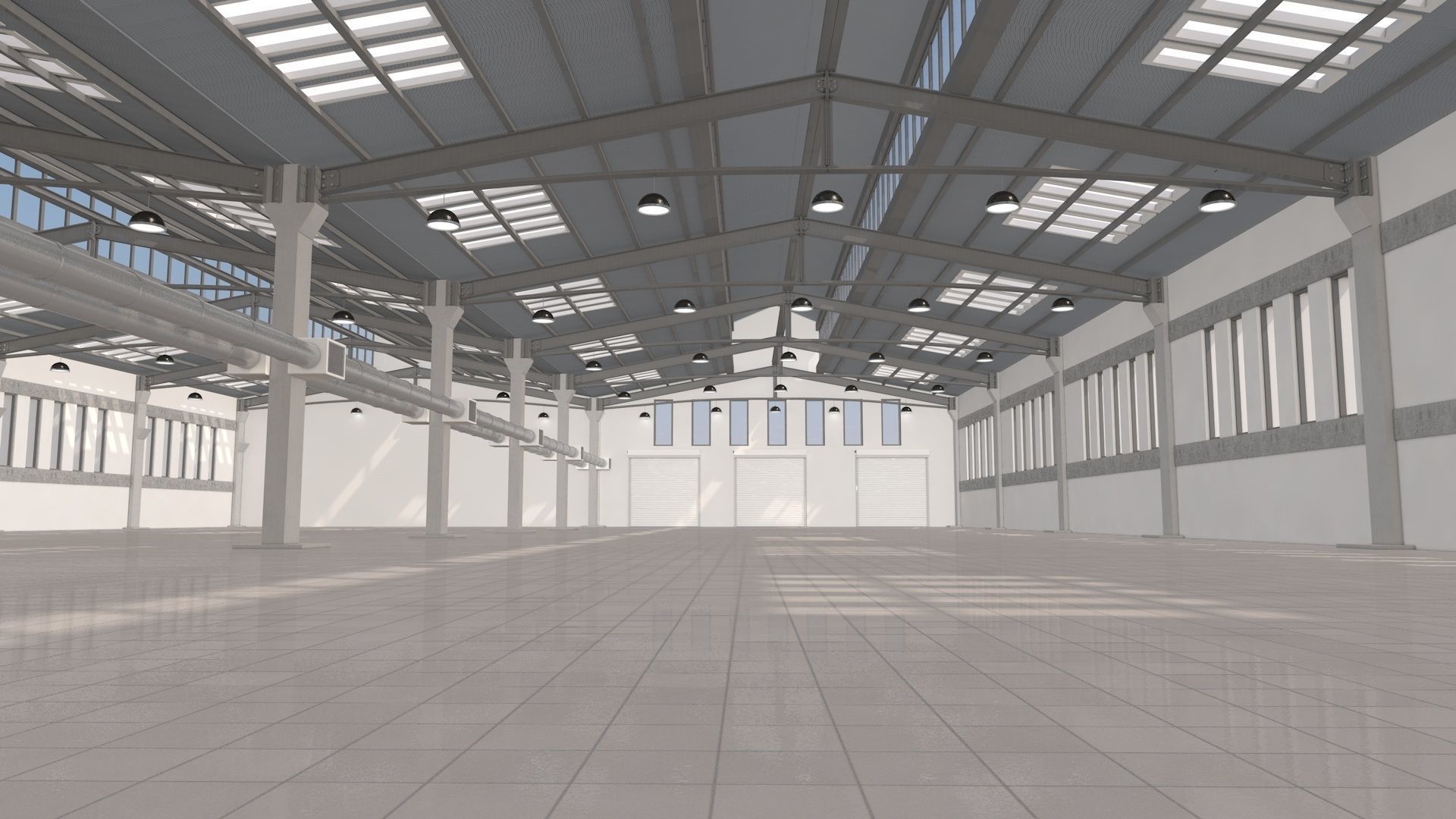 Factory Building Interior 3D model_14