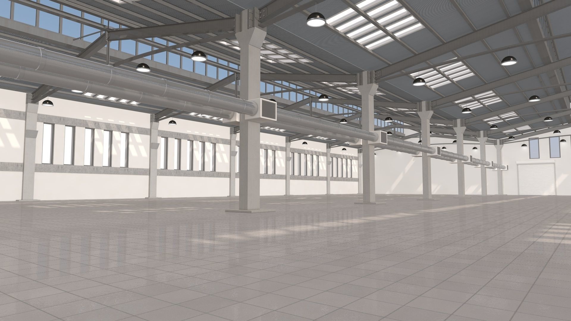 Factory Building Interior 3D model_12