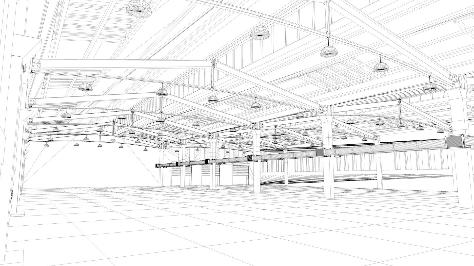 Factory Building Interior 3D model_15