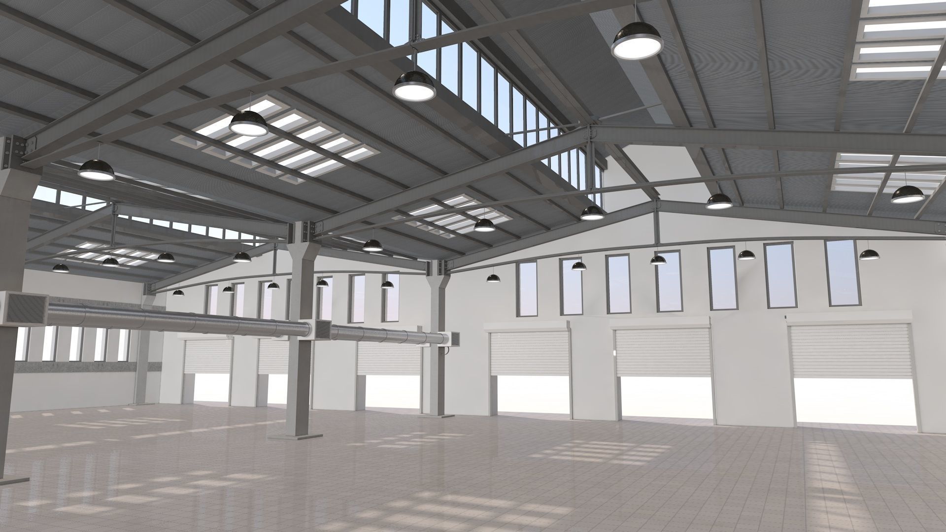 Factory Building Interior 3D model_3
