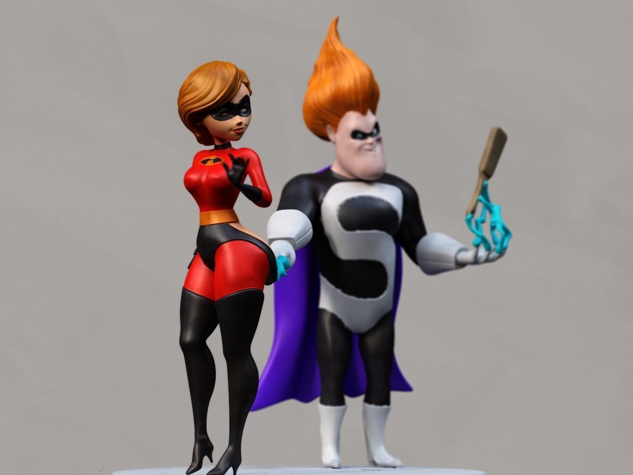 hero girl and villain 3D print model_1