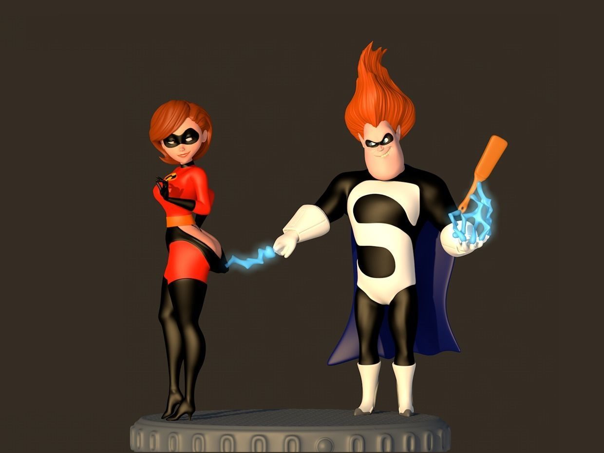 hero girl and villain 3D print model_3