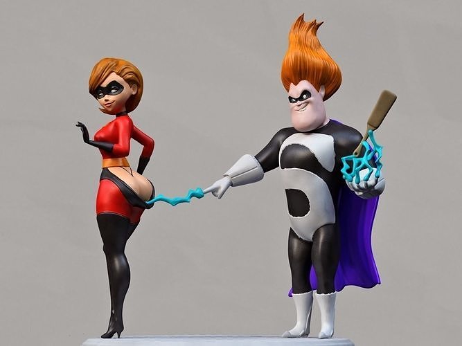 hero girl and villain 3D print model