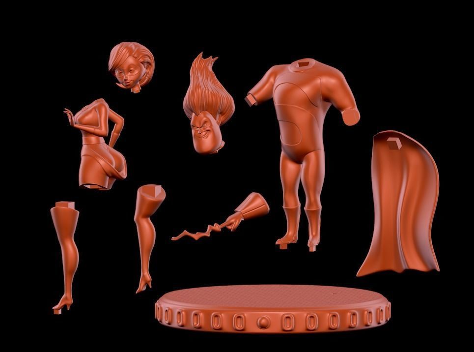 hero girl and villain 3D print model_4