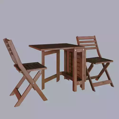 Applaro folding dining table and chairs 3D model
