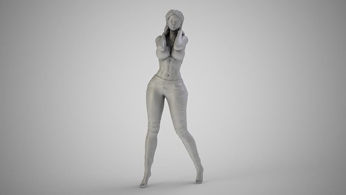 Woman with Hands on Her Neck 3D print model