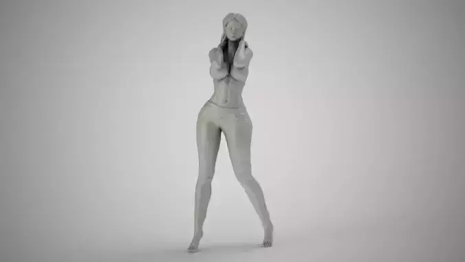 Woman with Hands on Her Neck 3D print model
