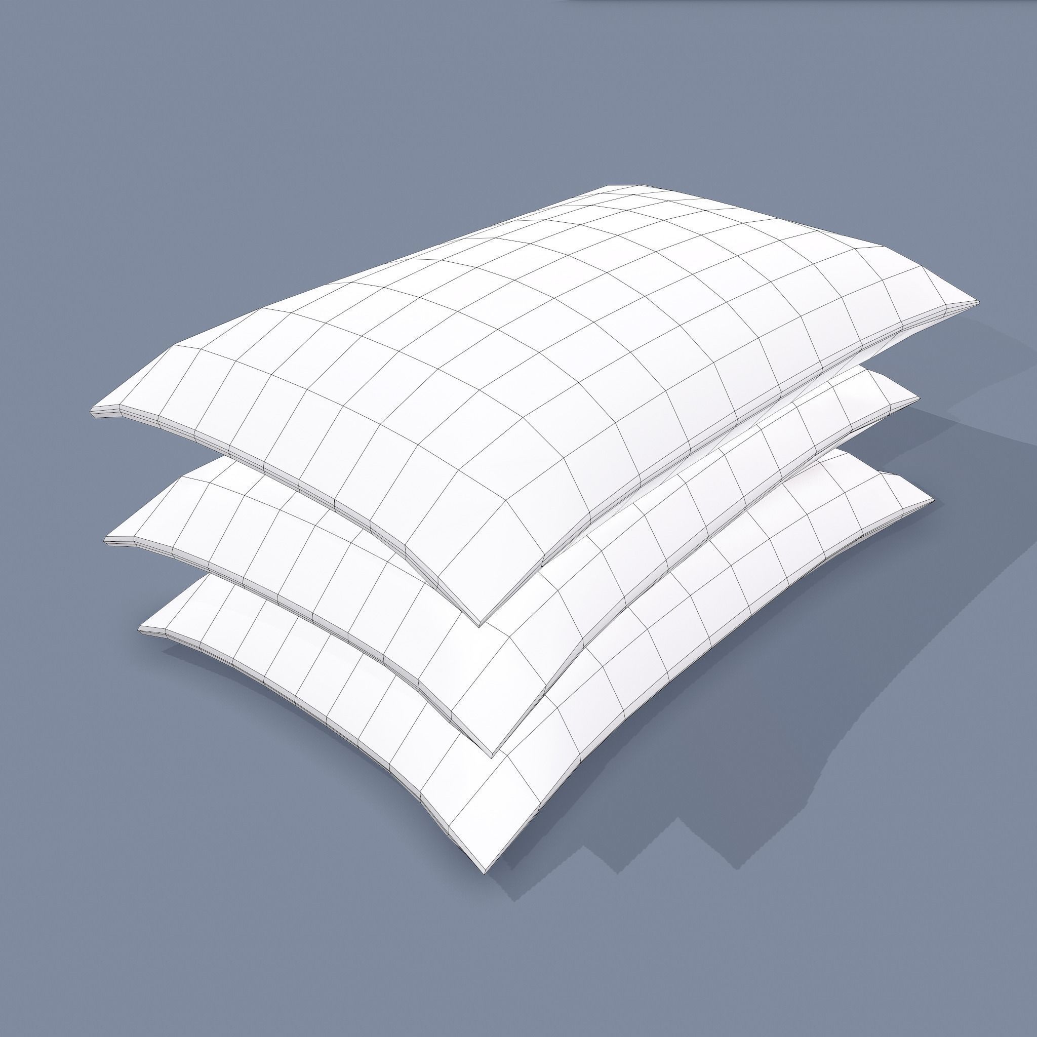 Burlap Sacks Three Straight Low-poly 3D model_24