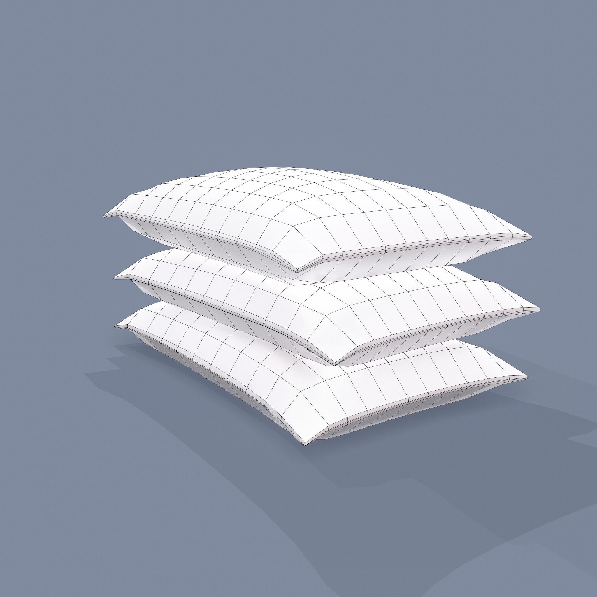 Burlap Sacks Three Straight Low-poly 3D model_27