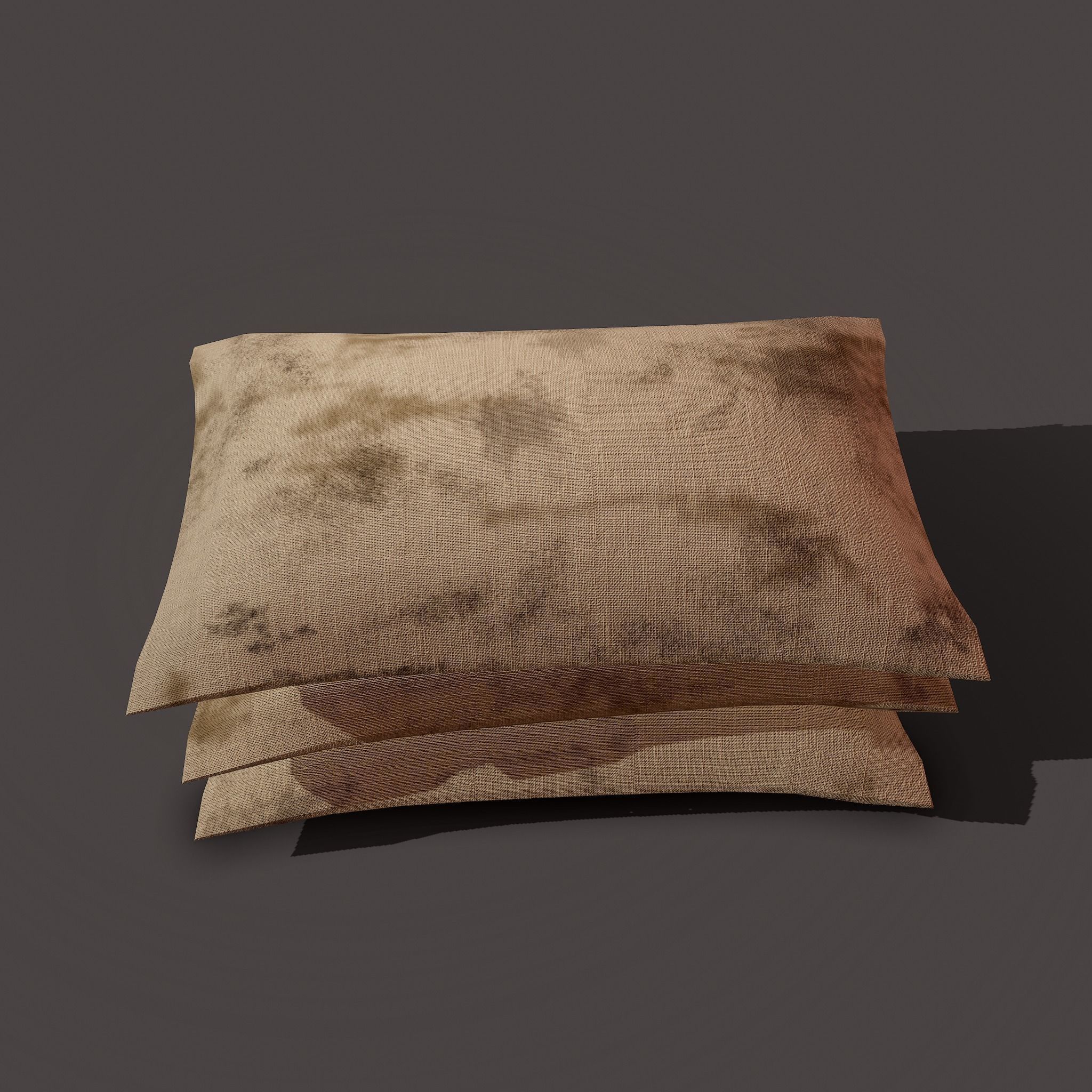 Burlap Sacks Three Straight Low-poly 3D model_20