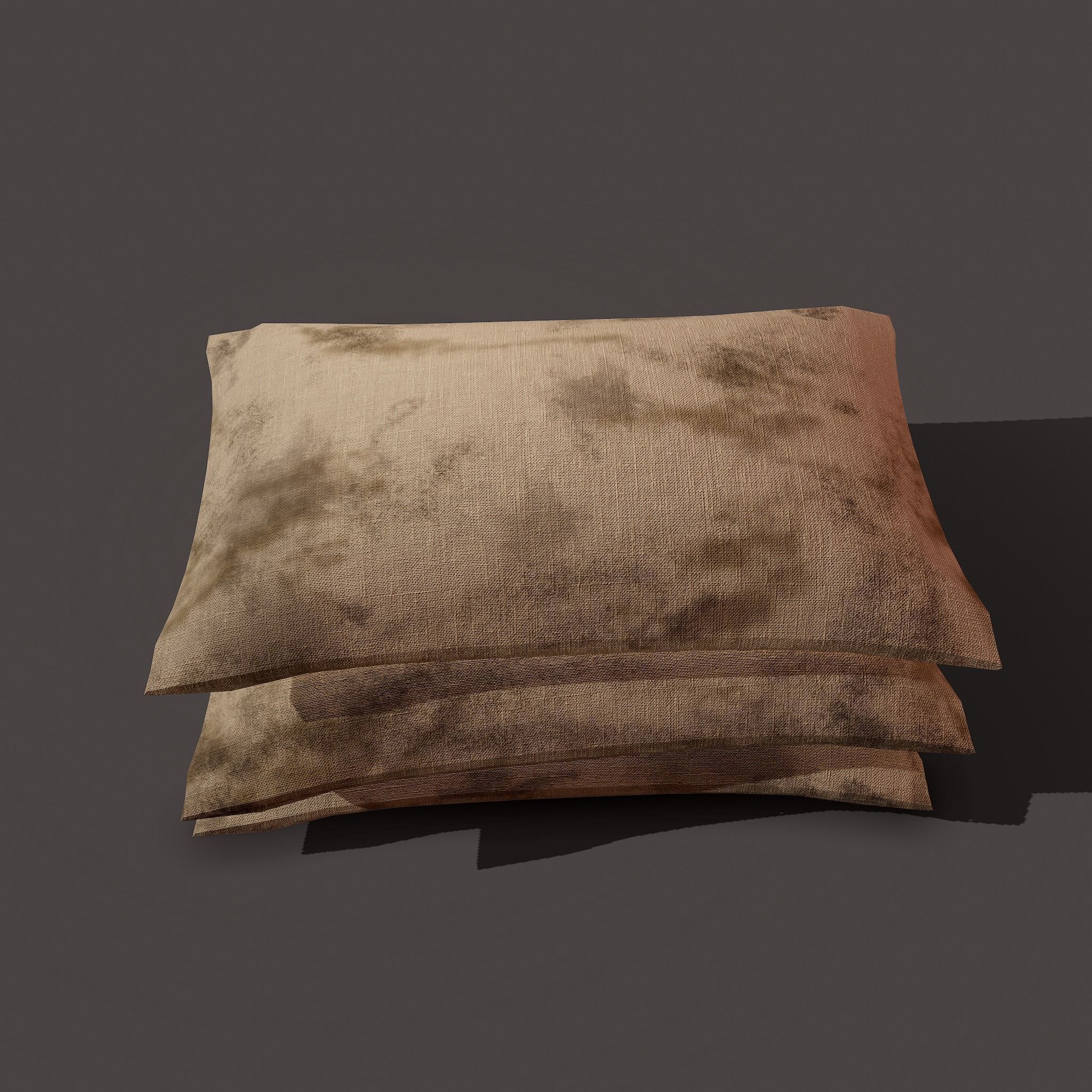 Burlap Sacks Three Straight Low-poly 3D model_15