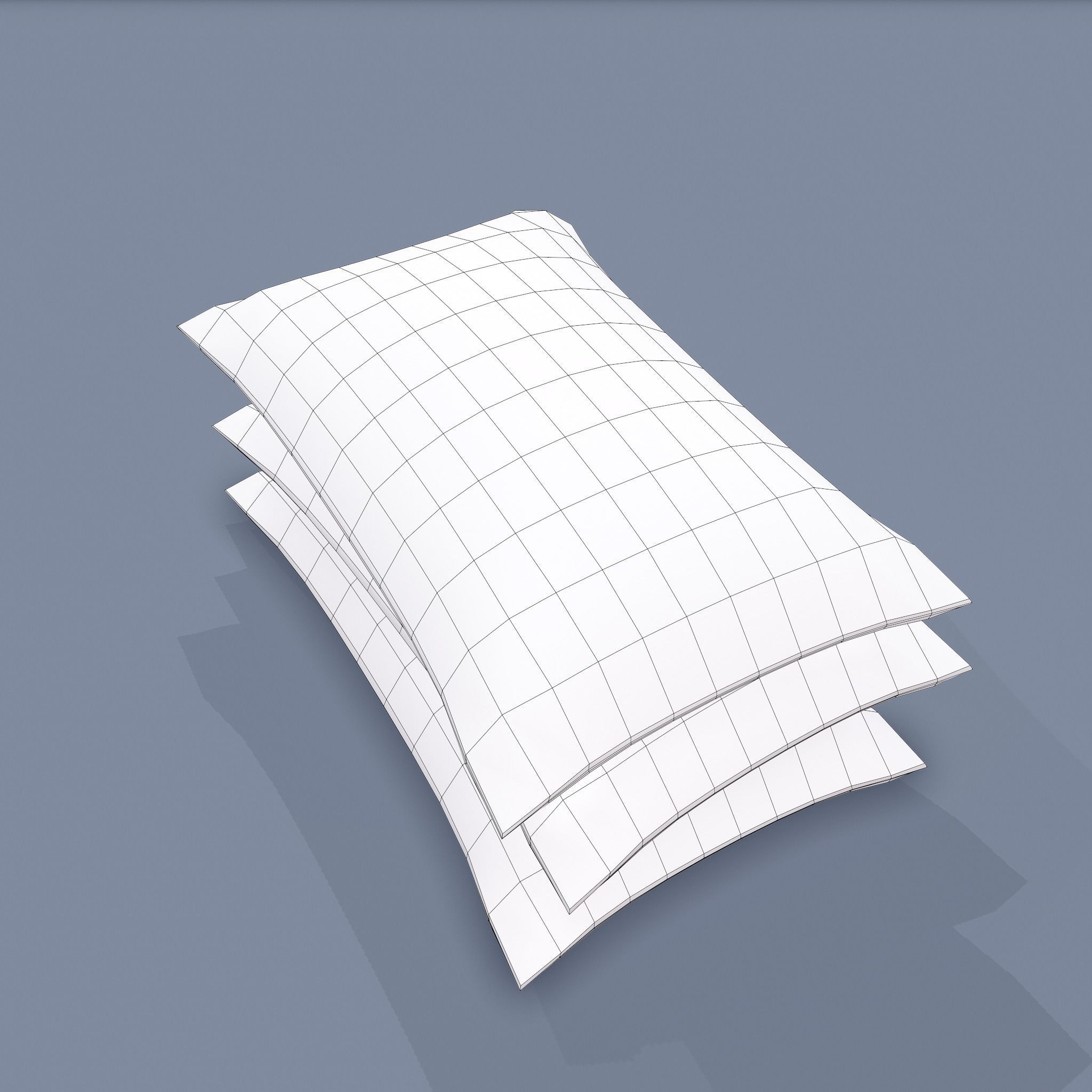 Burlap Sacks Three Straight Low-poly 3D model_26