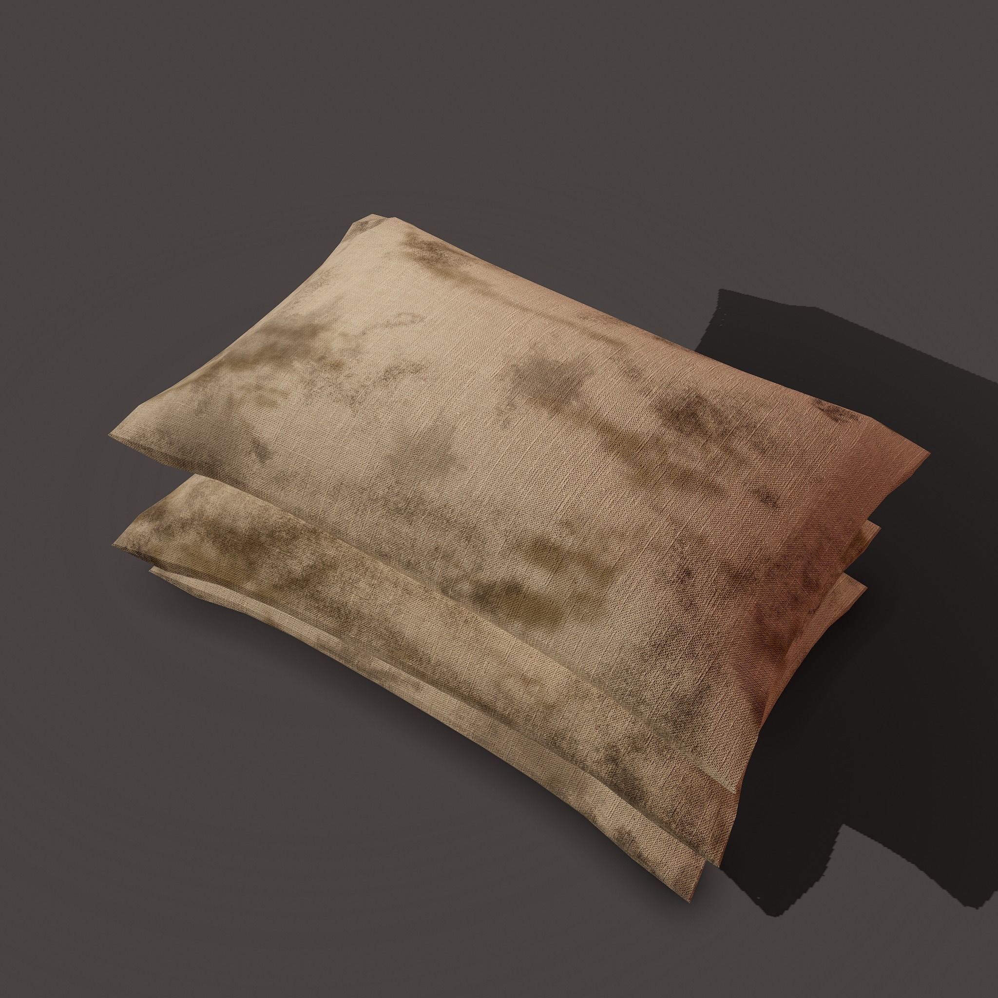 Burlap Sacks Three Straight Low-poly 3D model_14