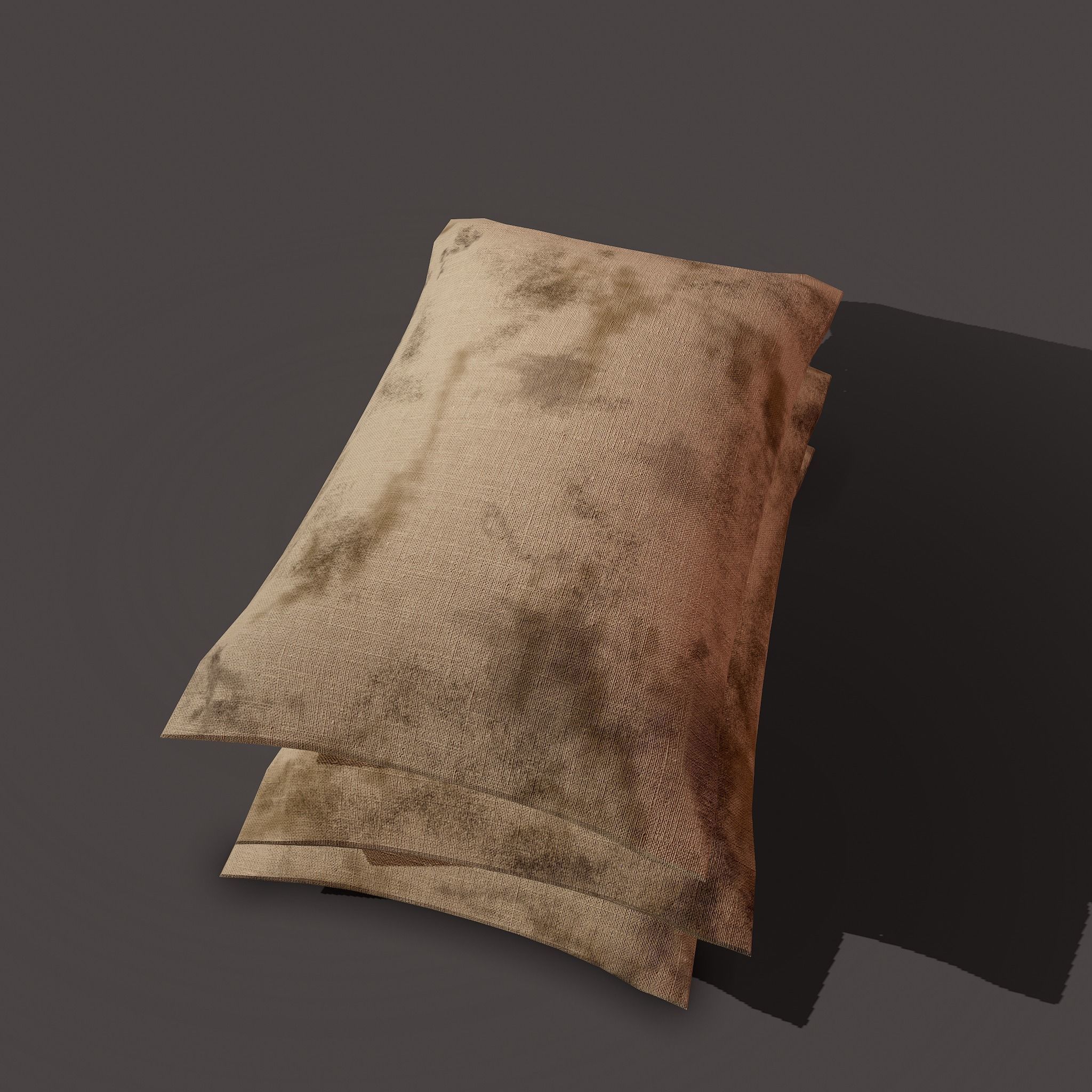 Burlap Sacks Three Straight Low-poly 3D model_17