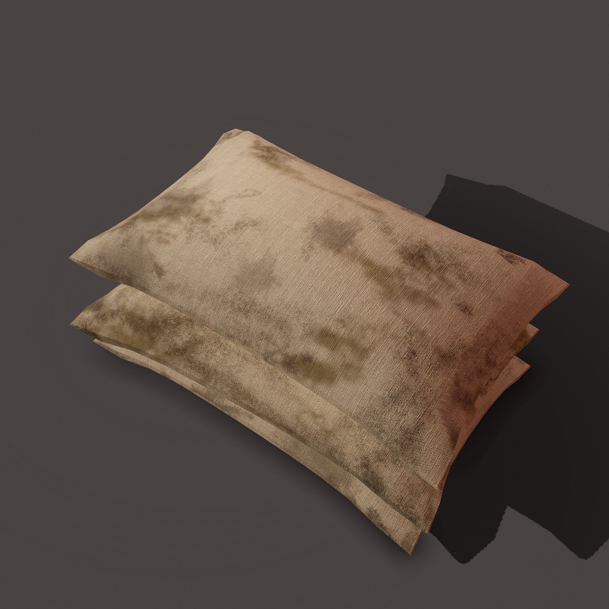 Burlap Sacks Three Straight Low-poly 3D model_13