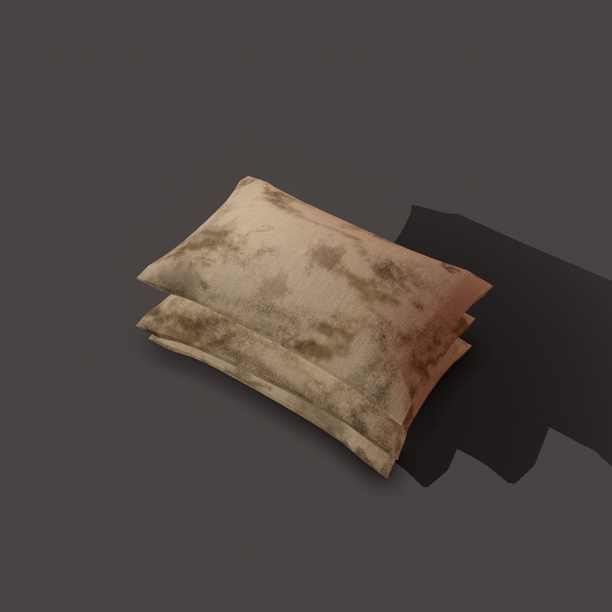 Burlap Sacks Three Straight Low-poly 3D model_9