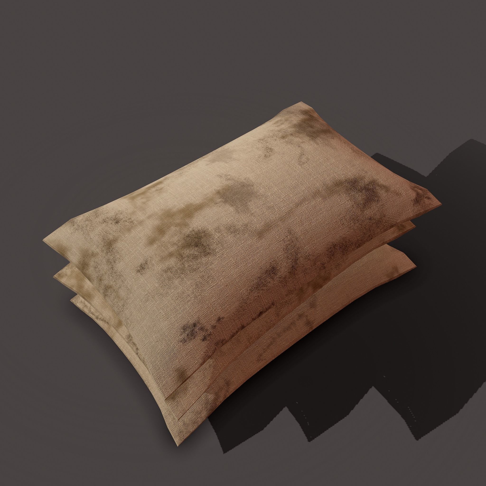 Burlap Sacks Three Straight Low-poly 3D model_21