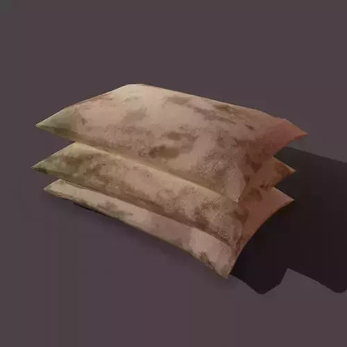 Burlap Sacks Three Straight Low-poly 3D model