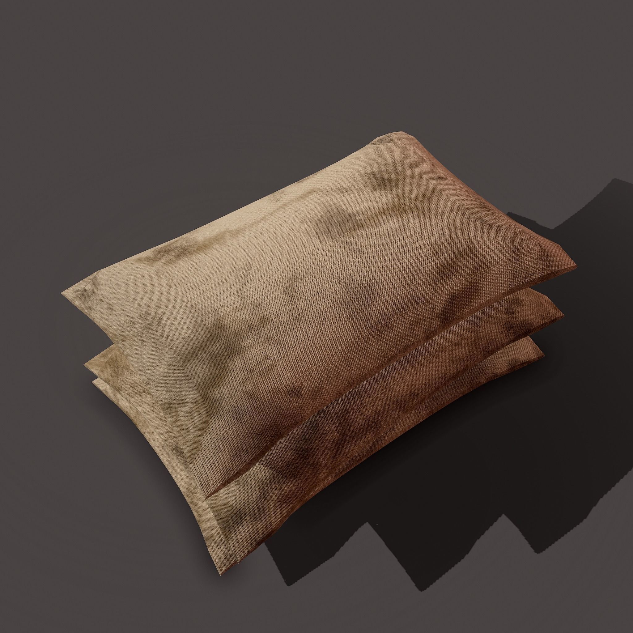 Burlap Sacks Three Straight Low-poly 3D model_16