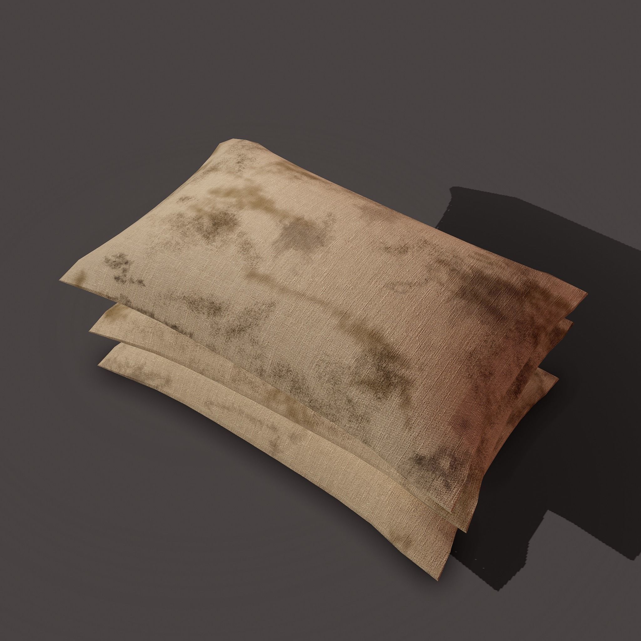 Burlap Sacks Three Straight Low-poly 3D model_19