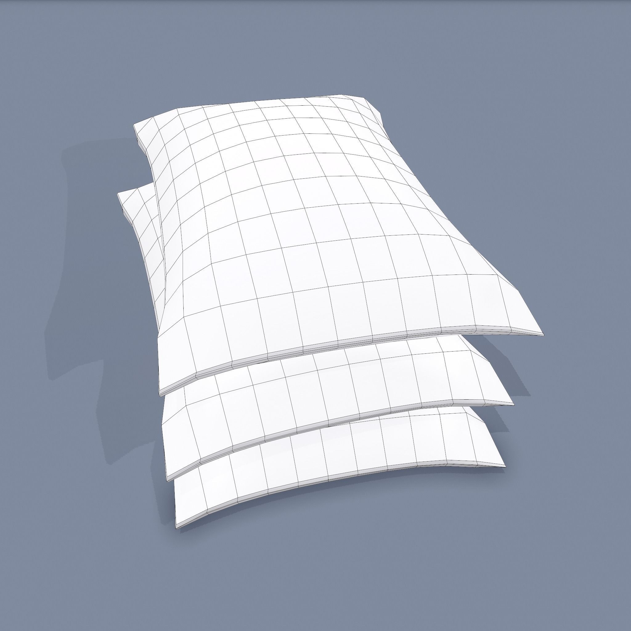 Burlap Sacks Three Straight Low-poly 3D model_22