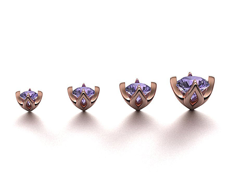 A Package of 4 Ring Heads PACK16 printable 3dmodels 3D print model_1